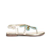 CAFèNOIR - Sandales Tongs Avec Broderies Et Applications, Pour Femme, Couleur Bleu, Taille 40