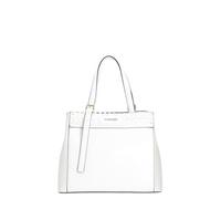 CafèNoir - Shopping avec motif d'enfilage et bandoulière réglable avec boucle, pour femme, couleur blanche, taille unique, Blanc, Taille unique