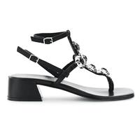 CAFèNOIR - Tongs En Cuir Ornées De Pierres Et D'un Motif En « T », Pour Femme, Couleur Noir, Taille 38