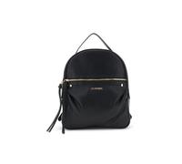 CAFèNOIR Sac à dos WB1008 – noir très doux, effet cuir grainé, avec applications or