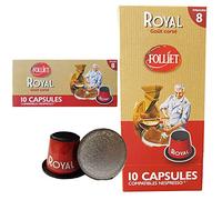CAFÉS FOLLIET - Café En Capsule - Royal Corsé - Comptaible Nespresso - Torréfaction traditionnelle - Intensité 8/10 - Mélange Robusta & Arabica - Cafévert - 10 Capsules