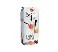 CAFÉS FOLLIET - Café En Grains - Celesti - Torréfaction traditionnelle - Ristretto - Intensité 10/10-55% Arabica - Café vert - Amérique Centrale, Afrique & Asie - 1 kg