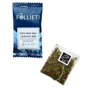 CAFÉS FOLLIET - Infusion Bio - Des Alpages - Sans théine & Sans conservateurs - Calmant & Relaxant - Sachets d'origine végétale - 24 Sachets