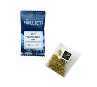 CAFÉS FOLLIET - Infusion Bio - Nuit Tranquille - Sans théine & Sans conservateurs - Relaxation & Sommeil - Agit contre les insomnies - Sachets d'origine végétale - 24 Sachets