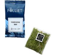 CAFÉS FOLLIET - Infusion Bio - Verveine - Sans théine & Sans conservateurs - Calmant & Relaxant - Sachets d'origine végétale - 24 Sachets