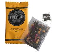 CAFÉS FOLLIET - Thé Noir - OP de Noël - Cannelle, Pomme, Orange et Rose - Mélange délicat pour l'hiver - Infusion à 95°C - 24 Sachets