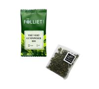 CAFÉS FOLLIET - Thé Vert Bio - Gunpowder - Goût épicé - Antioxydant & Anti-inflammatoire - Sachets d'origine végétale - 24 Sachets