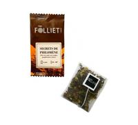 CAFÉS FOLLIET - Thé Vert - Secrets de Philomène - Maté vert détox - Arômes de pamplemousse - Sachets individuels d'origine végétale - 24 Sachets