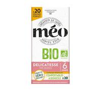 Cafés Méo Capsule Bio Délicatesse - Pack de 100 Capsules (5x20) - Compatible avec Nespresso