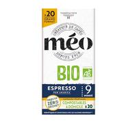 Cafés Méo Capsule Bio Espresso - Pack de 100 Capsules (5x20) - Compatible avec Nespresso