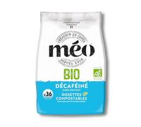 Cafés Méo Dosettes Décaféiné Bio - Pack de 432 Capsules (12x36) - Compatible avec Senseo - Certifié AB