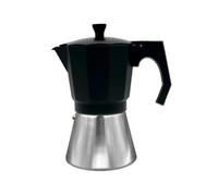 Cafetera de aluminio/negro, 6 tazas, color aluminio, apta para induccion - Modelo: MOKKA INDUCTION 6N