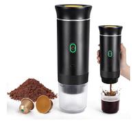 Cafetera Portátil, Máquina De Espresso Eléctrica Portátil, Compatible Con Cápsulas Grandes, Cápsulas Pequeñas Y Café en Polvo, Autocalentable, Batería De 7500 MAh Y Carga USB De 12 V Para RV, Camping