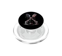 Cafétéria Ouvrier Déjeuner Lady Foodie Drapeau Américain USA Drip PopSockets PopGrip pour MagSafe