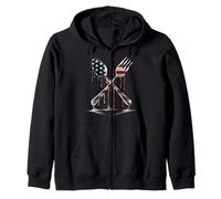 Cafétéria Ouvrier Déjeuner Lady Foodie Drapeau Américain USA Drip Sweat à Capuche
