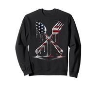 Cafétéria Ouvrier Déjeuner Lady Foodie Drapeau Américain USA Drip Sweatshirt
