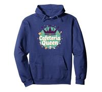 Cafeteria Queen: Humour du Service Alimentaire Royal pour Le déjeuner des Dames Sweat à Capuche, Unisexe pour Adultes, Bleu Marine, L