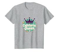 Cafeteria Queen: Humour du Service Alimentaire Royal pour Le déjeuner des Dames T-Shirt, Enfant, Gris Chiné, 3 Ans