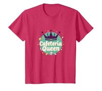 Cafeteria Queen: Humour du Service Alimentaire Royal pour Le déjeuner des Dames T-Shirt, Enfant, Rouge Chiné, 8 Ans