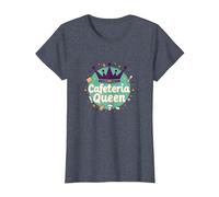 Cafeteria Queen: Humour du Service Alimentaire Royal pour Le déjeuner des Dames T-Shirt, Femme, Bleu Chiné, XXL