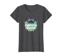 Cafeteria Queen: Humour du Service Alimentaire Royal pour Le déjeuner des Dames T-Shirt, Femme, Chiné Foncé, XXL