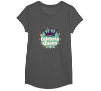Cafeteria Queen: Humour du Service Alimentaire Royal pour Le déjeuner des Dames T-Shirt, Fille, Asphalte, S