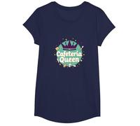 Cafeteria Queen: Humour du Service Alimentaire Royal pour Le déjeuner des Dames T-Shirt, Fille, Bleu Marine, XS