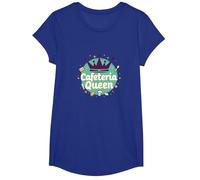 Cafeteria Queen: Humour du Service Alimentaire Royal pour Le déjeuner des Dames T-Shirt, Fille, Bleu Royal, M