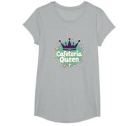 Cafeteria Queen: Humour du Service Alimentaire Royal pour Le déjeuner des Dames T-Shirt, Fille, Gris Chiné, S