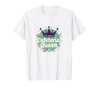 Cafeteria Queen: Humour du Service Alimentaire Royal pour Le déjeuner des Dames T-Shirt, Homme, Blanc, S