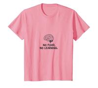 Cafétérias : No Food, No Learning Brain Education Citation T-Shirt, Enfant, Rose, 3 Ans