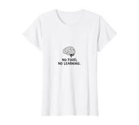 Cafétérias : No Food, No Learning Brain Education Citation T-Shirt, Femme, Blanc, 3XL