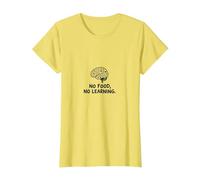 Cafétérias : No Food, No Learning Brain Education Citation T-Shirt, Femme, Citron, 3XL