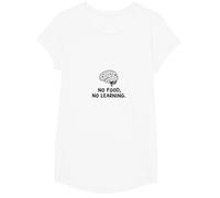Cafétérias : No Food, No Learning Brain Education Citation T-Shirt, Fille, Blanc, XS