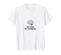 Cafétérias : No Food, No Learning Brain Education Citation T-Shirt, Homme, Blanc, 3XL