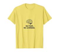 Cafétérias : No Food, No Learning Brain Education Citation T-Shirt, Homme, Citron, 3XL