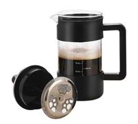 Cafetière - 1 litre résistant à la chaleur, pot à presse portable et sûr, verre résistant à la chaleur et acier inoxydable, carafe en verre borosilicate | Pour la maison, le travail, la cuisine, les