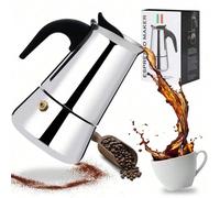 Cafetière 2/4/6/9/12 tasses, cafetière à expresso en acier inoxydable 100-470 ml, cafetière moka pour la maison, la cuisine, le camping. Cafetière pour la rentrée scolaire 2tasse/100ml,4 tasses/200 ml