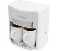 Techwood Cafetière 2 tasses Duo TCA-202 – 420-500 W, blanc, avec 2 tasses en porcelaine incluses