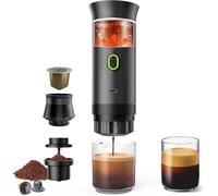 Cafetière 3 en 1 Portable Compatible avec Nespresso Dolce Gusto et Café Moulu - Machine à Café Multicapsules à Emporter