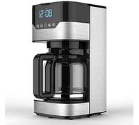 Cafetière, 4 Tasses Cafetière Programmable avec Cafetière, Cafetière Compte-Goutte avec Minuterie et Pot Thermique, Cafetière à Filtre Permanent, Acier Inoxydable
