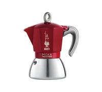 Bialetti - Moka Induction, Cafetière Moka, Convient à Tous Les Types de Plaques de Cuisson, 4 Tasses d'Espresso (150 Ml), Rouge