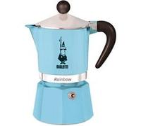 Bialetti Rainbow Caffettiera Colorata, Alluminio, Azzurro, 6 Tasses
