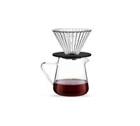Cafetière à café en verre borosilicate de 500 ml - avec poignée, tasse filtrante et fonction goutte à goutte, convient pour le café américain et l'infusion froide (noir ensemble)