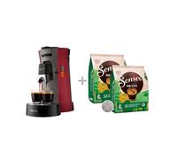 Cafetière à dosette - PHILIPS - SENSEO - CSA240/91 - Select - Rouge + 2 Paquets de 32 dosettes - Espresso Brazil