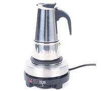 Cafetière à expresso, électrique de qualité supérieure, en acier inoxydable, 200 ml, 4 tasses avec plaque chauffante et soupape de sécurité pour le travail, les réunions de famille, le sport et les