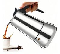 Cafetière à expresso Mocha en acier inoxydable Greca Cafetière classique pour cuisinière à induction et plaques de cuisson en céramique, idéale pour l'estomac 400 ml,100 ml,200 ml,300 mlAcier inoxydab