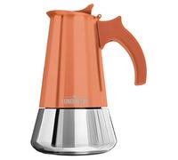 Cafetière à Induction pour Cuisinière en Acier Inoxydable - Retrouvez le goût du café italien de qualité chez vous avec cette cafetière Moka de qualité supérieure en chrome moderne (cuivre, 6 tasses)