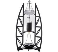 Cafetière à infusion froide, tour d'égouttement de 1200 ml, technologie anti-goutte, cafetière en verre, support en métal, permet de préparer 8 à 10 tasses, parfaite pour la maison et le bureau