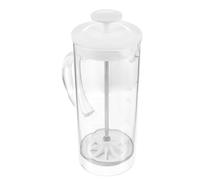 Cafetière à Lait Manuelle en Verre Borosilicate 480 Ml | Bec en V, Couvercle Intégré, Mousse Fine sans Électricité, Usage Maison ou Bureau, Nettoyage Facile